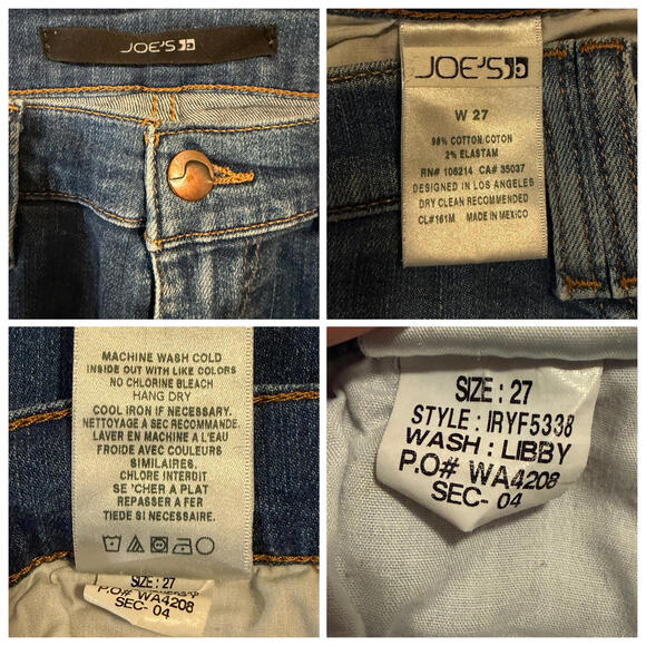 Joe's Jeans The Libby Crop Mid Rise Straight Leg Jeans Blue Wash Size 27 - Picture 7 of 15